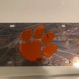 Camo clemson car tag/plate